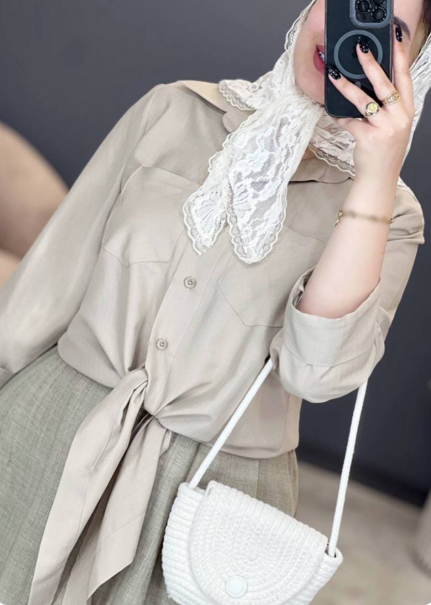شومیز-گره-ای-با-دامن-مدل-بانو