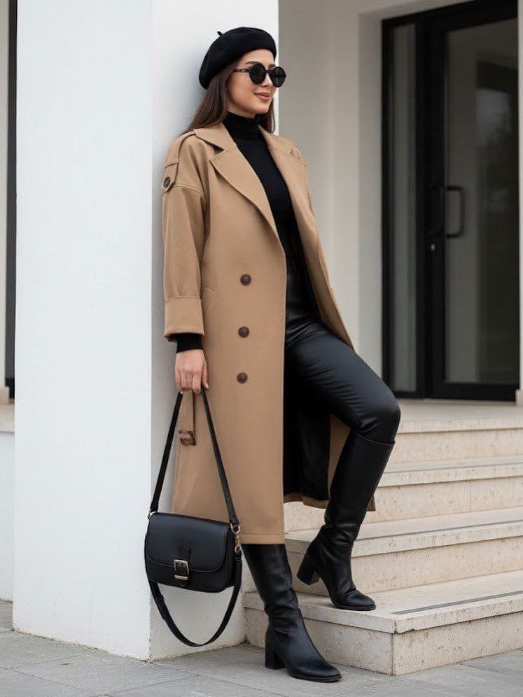 ترنج-کت-کمربنددار-مدل-لیا