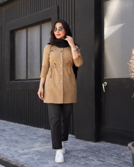 مانتو زنانه یقه ایستاده مدل آرشین