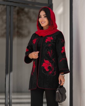 مانتو زنانه گلدوزی مدل یلدا