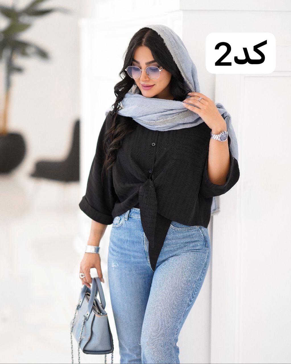 شومیز-تک-مشکی-گره-ای