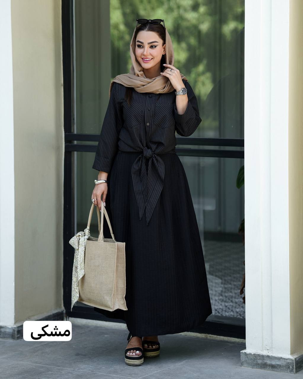 شومیز-گره-ای-با-دامن-مدل-بانو