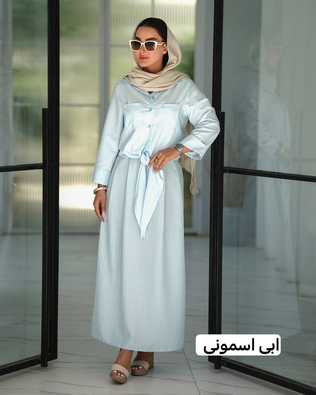 شومیز-گره-ای-با-دامن-مدل-بانو